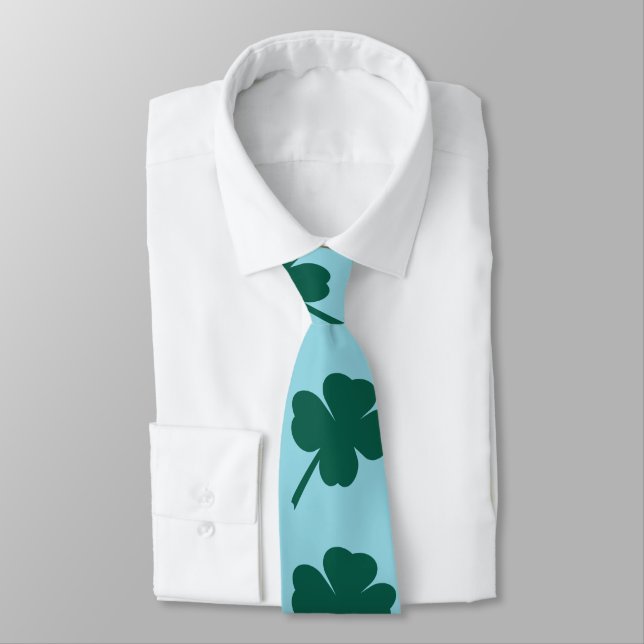 Corbata Trébol moderno día de San Patricio (Atado)