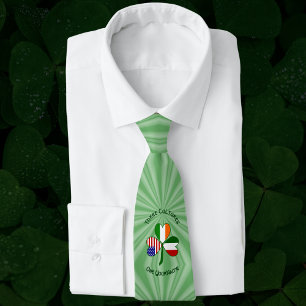 Corbata Trébol Personalizado Ítalo Irlandés Americano
