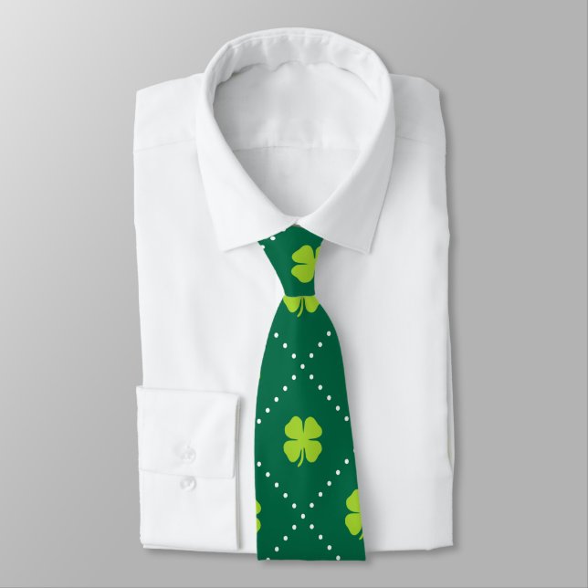 Corbata Trébol verde de cuatro hojas (Atado)