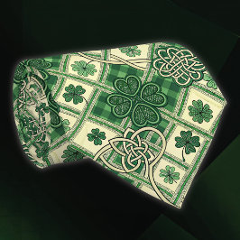 Corbata Tréboles del Día de San Patricio y nudos celtas en