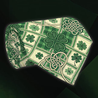 Corbata Tréboles del Día de San Patricio y nudos celtas en