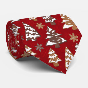 Corbata Tree Gingerbread Cookies Navidades Rojos