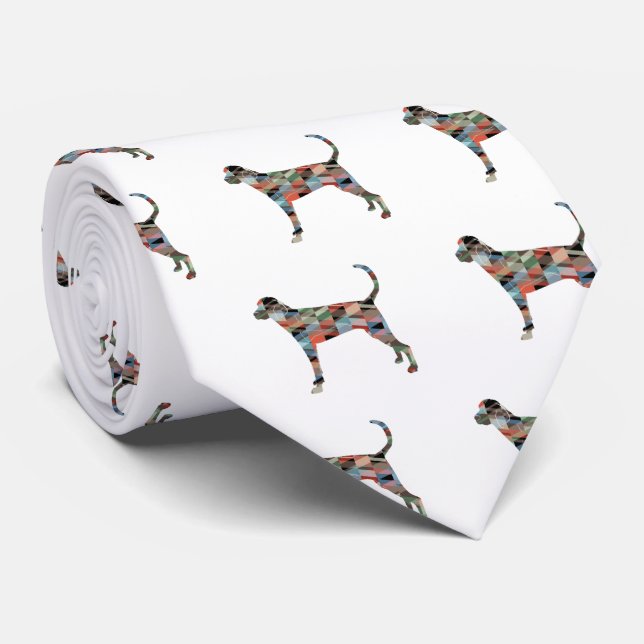 Corbata Treeing Walker Coonhound Geometric Silhouette (Enrollado)