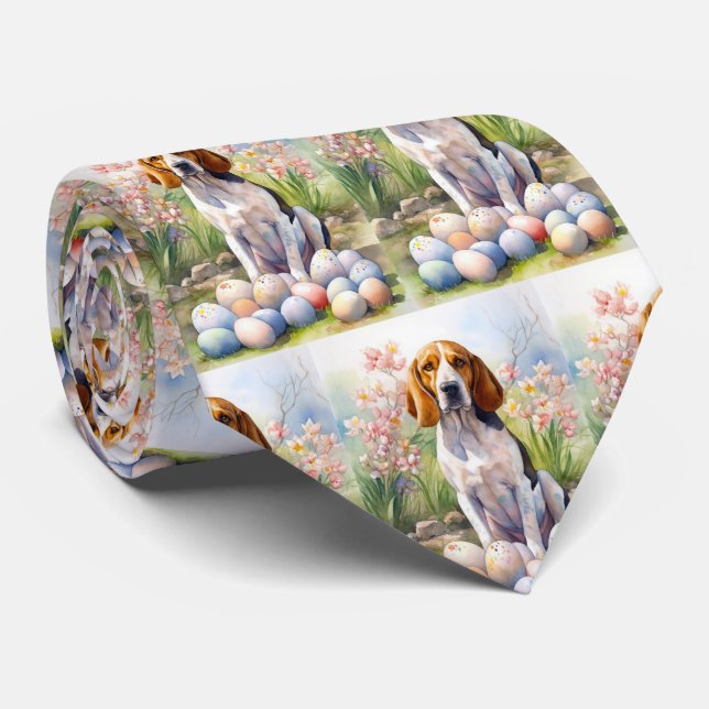 Corbata Treeing Walker Coonhound with Easter Eggs Holiday (Enrollado)