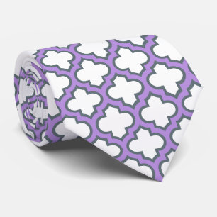 Corbata Trellis blanca y púrpura, Entramado, Quatrefoil