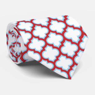 Corbata Trellis blanca y roja, Entramado, Quatrefoil
