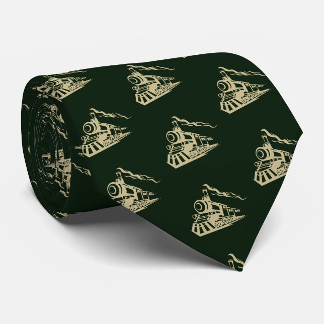 Corbata Tren Locomotive Neck Tie Green (Enrollado)