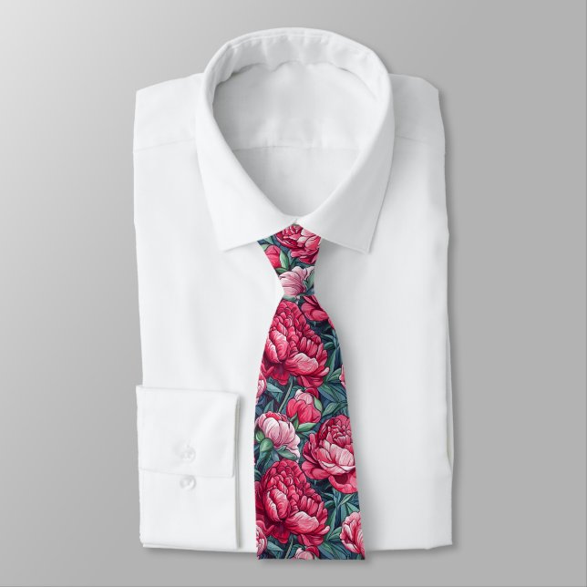 Corbata Trendy Christmas Gift For Dad Peonies (Atado)