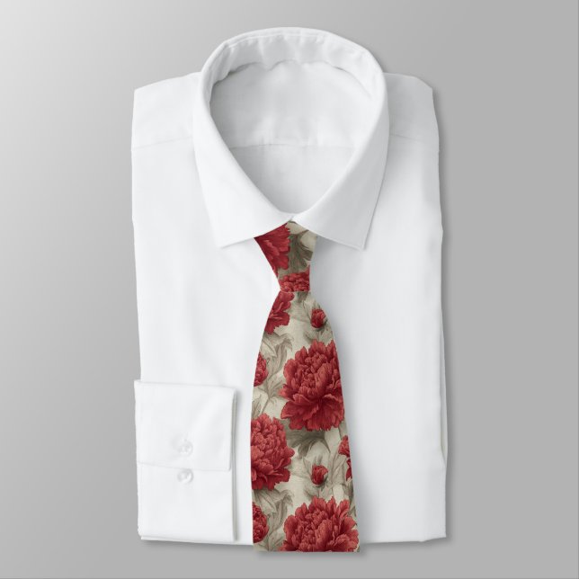 Corbata Trendy Dads Day Gifts Peonies Flower (Atado)