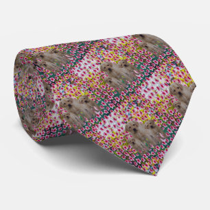 Corbata Tres Cachorros Labrador Aceite Pintado, Agujero De