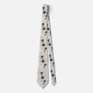 Corbata Tres flores de cono blanco