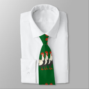 Corbata Tres gallinas francesas retro de corte de mediados