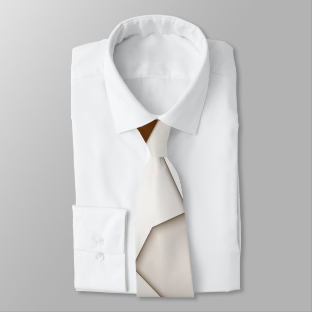 Corbata Triángulo beige inclinado con sombra, estilo liso (Atado)