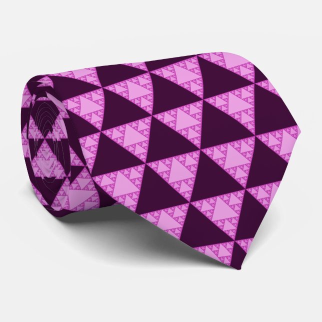 Corbata Triángulo de Sierpinski como triángulo rosa LGBTQ+ (Enrollado)