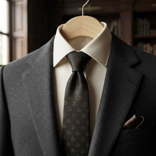 Corbata Triángulo Mínimo Negro y Dorado