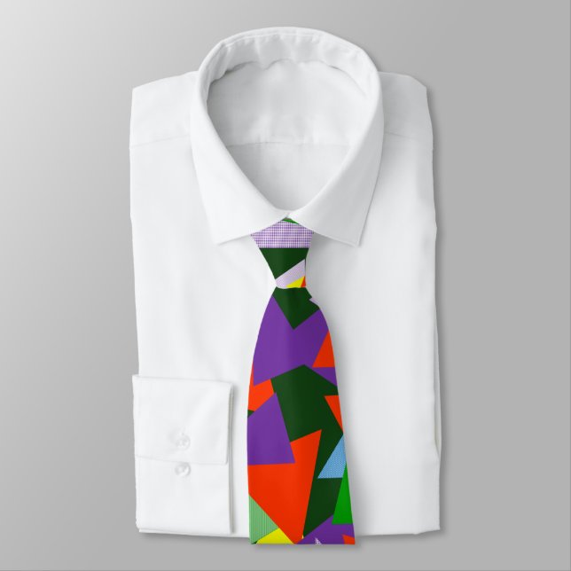 Corbata Triángulos al azar en verde (Atado)