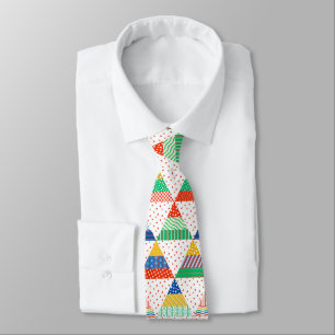 Corbata Triángulos de Navidad de Patchwork Colorido Festiv
