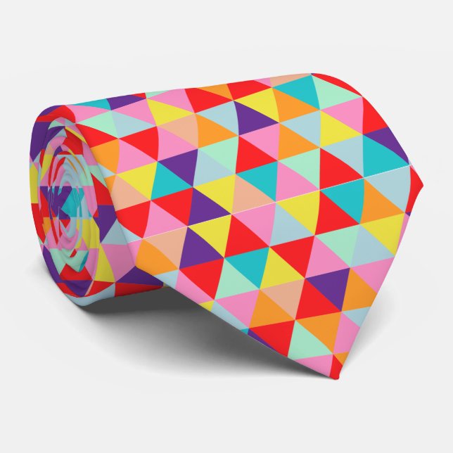 Corbata Triángulos geométricos/ajustables de PixDezines (Enrollado)
