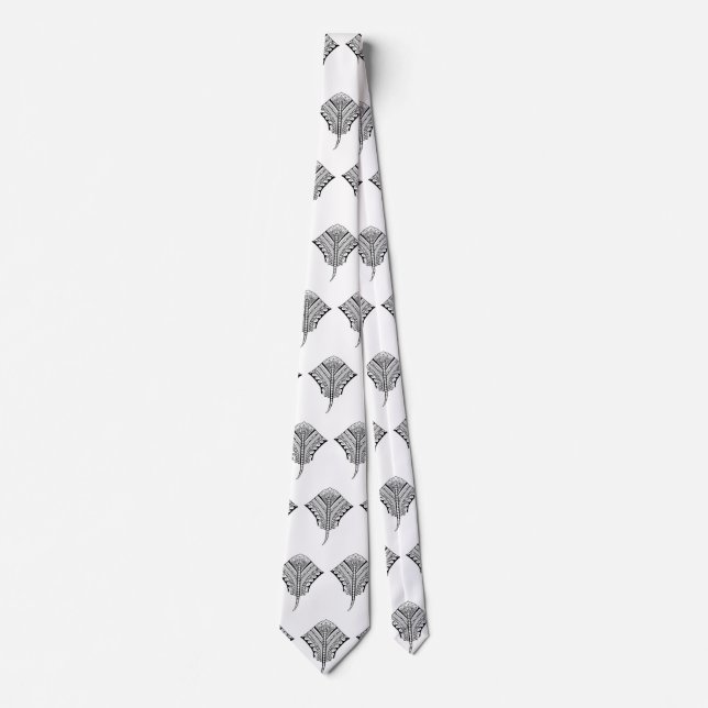 Corbata Tribal negra Stingray (Anverso)