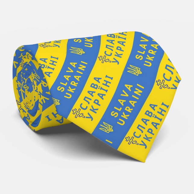 Corbata Tridente de Guerra de Ucrania Gloria (Enrollado)