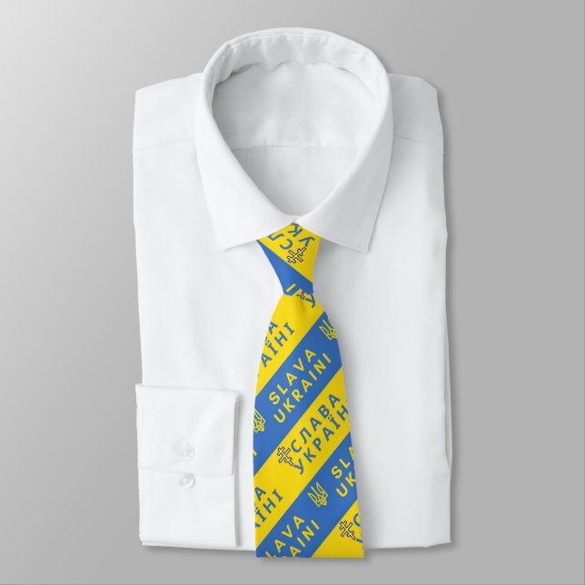 Corbata Tridente de Guerra de Ucrania Gloria (Atado)