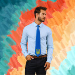 Corbata Tridente de oro de Ucrania azul<br><div class="desc">Tridente de oro de Ucrania Corbata de cuello azul</div>