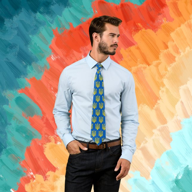 Corbata Tridente de oro de Ucrania azul (Subido por el creador)