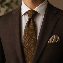 Corbata Trigo Marrón Espresso de Lujo