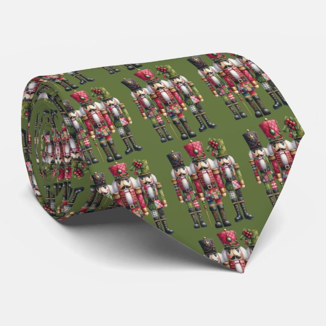 Corbata Trío de Cascanueces Navideños con Parche Mosaico C (Enrollado)