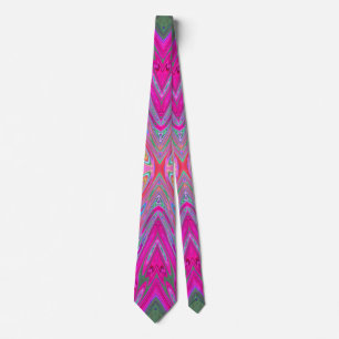 Corbata Trippy Pink, Aqua y Magenta Resumen de Mariposa