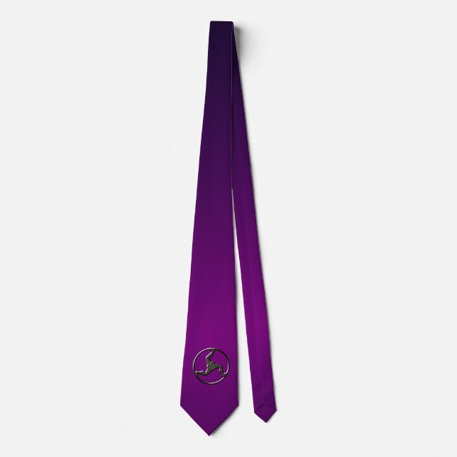 Corbata Trisquel Pentáculo Símbolo Antiguo Místico Púrpura (Anverso)
