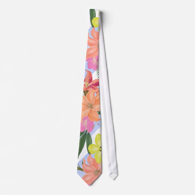 Corbata tropical de la impresión floral (Anverso)