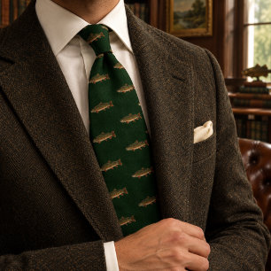Corbata Trucha de arroyo en patrón de espina de arenque ve