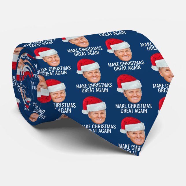 Corbata Trump con Santa Hat - Hacer a los Navidades grande (Enrollado)