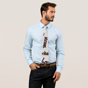 Corbata Tu patrón de nombre monograma rosa color sombra