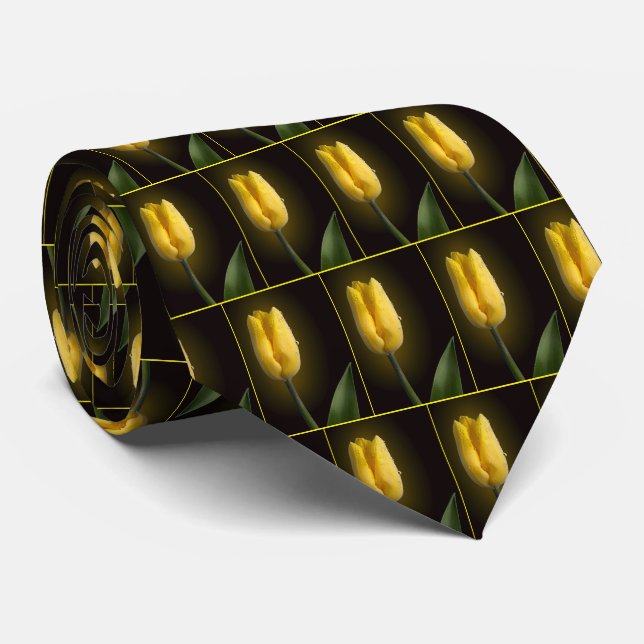 Corbata Tulipán Amarillo Elegante (Enrollado)