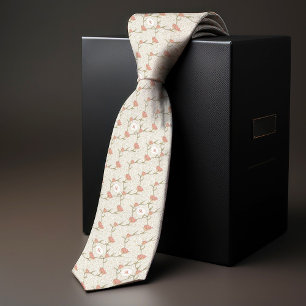 Corbata Tulipán floral con monograma de William Morris par