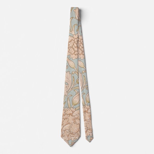 Corbata Tulipán Silvestre Floral Diseño de William Morris (Anverso)