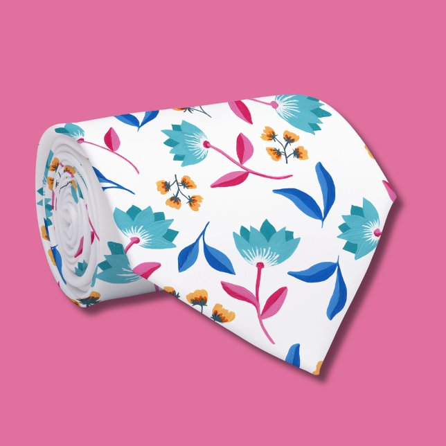 Corbata Tulipana floral abstracta colorida (Modern Abstract Floral Personalized tie)