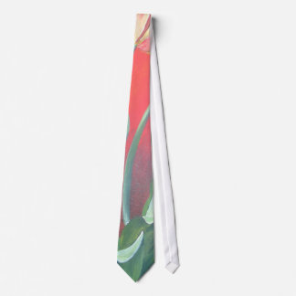 Corbata Tulipanes artísticos rojos y amarillos