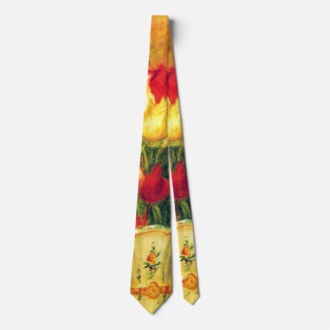 Corbata Tulipanes de Pierre Renoir, arte del impresionismo (Anverso)