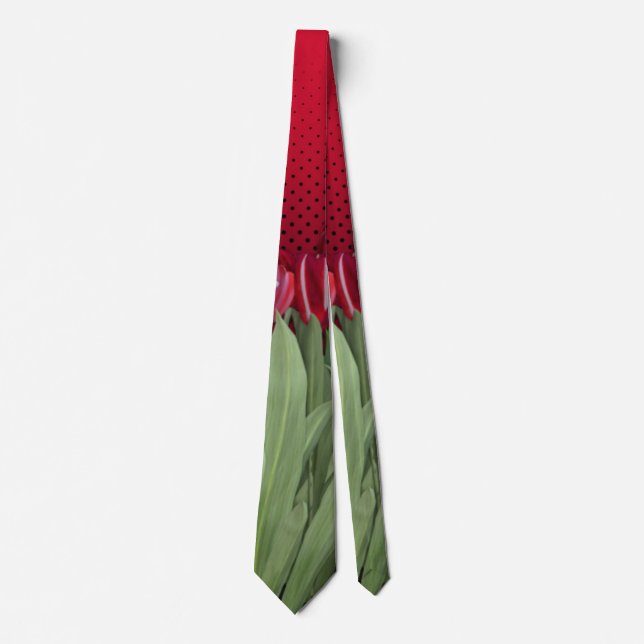 Corbata Tulipanes rojos sobre degradado (Anverso)