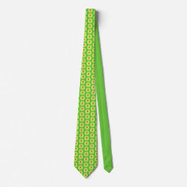 Corbata Tulipanes rojos sobre verde - Patrón floral retro 
