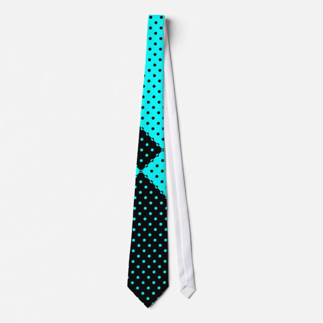 Corbata Turquesa del lazo y lunar negro (Anverso)