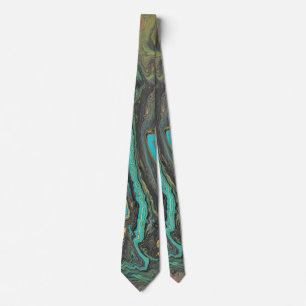 Corbata turquesa dorada abstracta Radio King 1