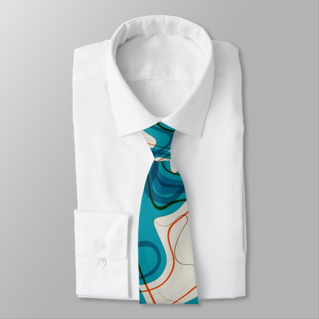 Corbata Turquesa y Red Swirls (Atado)