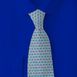 Corbata Tuvalu Flag Brick Pattern
