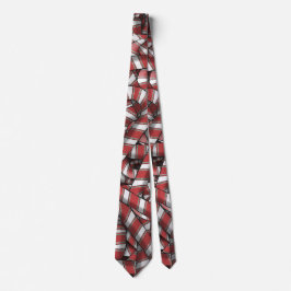 Corbata Twided Red Striped Abstract Candy Canes