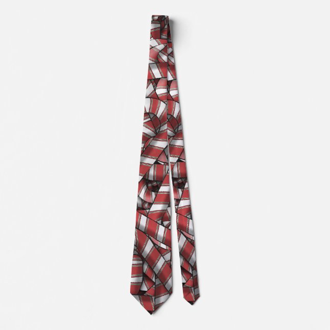 Corbata Twided Red Striped Abstract Candy Canes (Anverso)