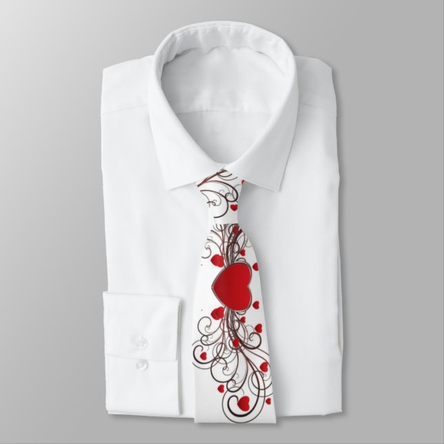 Corbata Two Become One Scrolled Hearts plain (Atado)